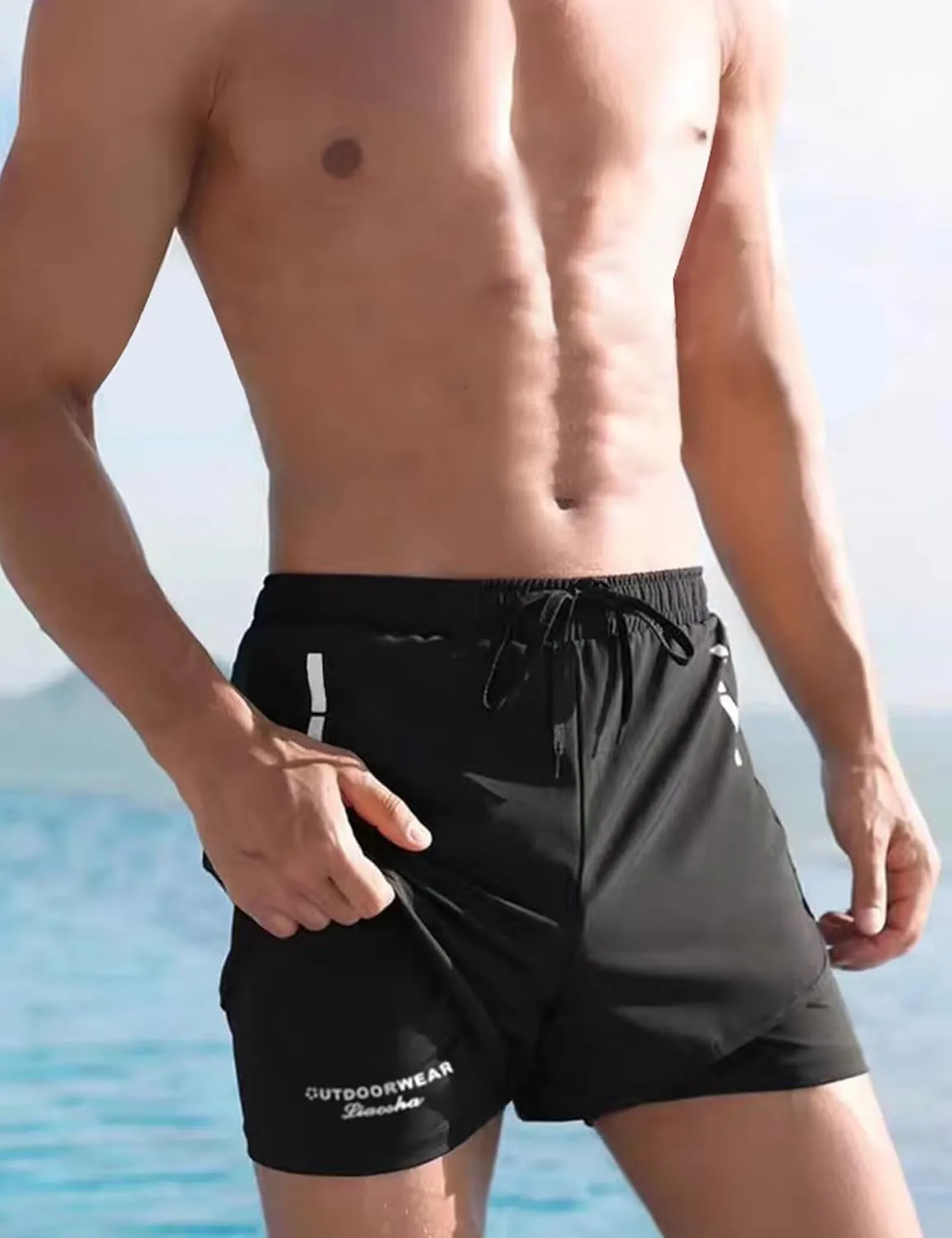 2 in 1 Workout Running Shorts for Men, Quick Dry Lightweight Athletic Gym Shorts, Sports Training Shorts