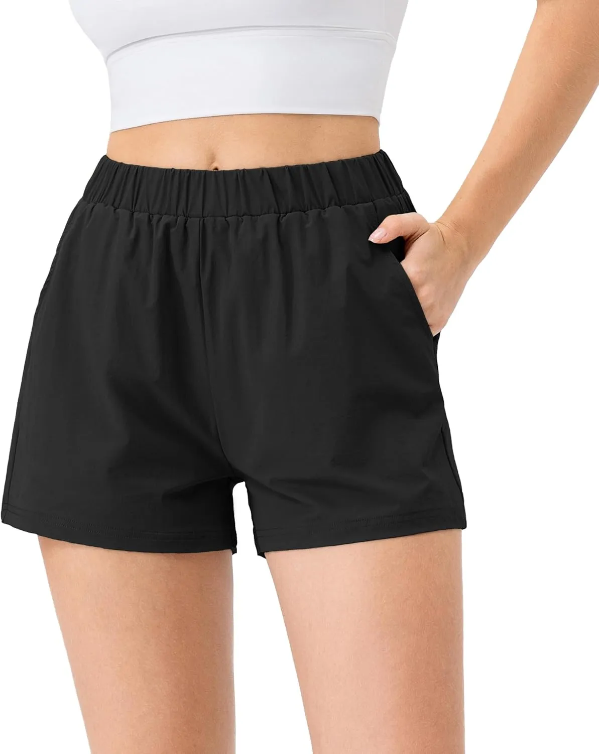 Athletic Shorts for Women High Waisted Workout Active Running Shorts Quick Dry Sports Yoga Gym Shorts