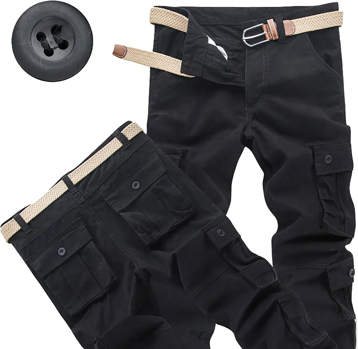 Cargo para and Winter High Street Leisure Loose Sports Running Solid Color Lace Up Cargo Pants Athletic Pants for