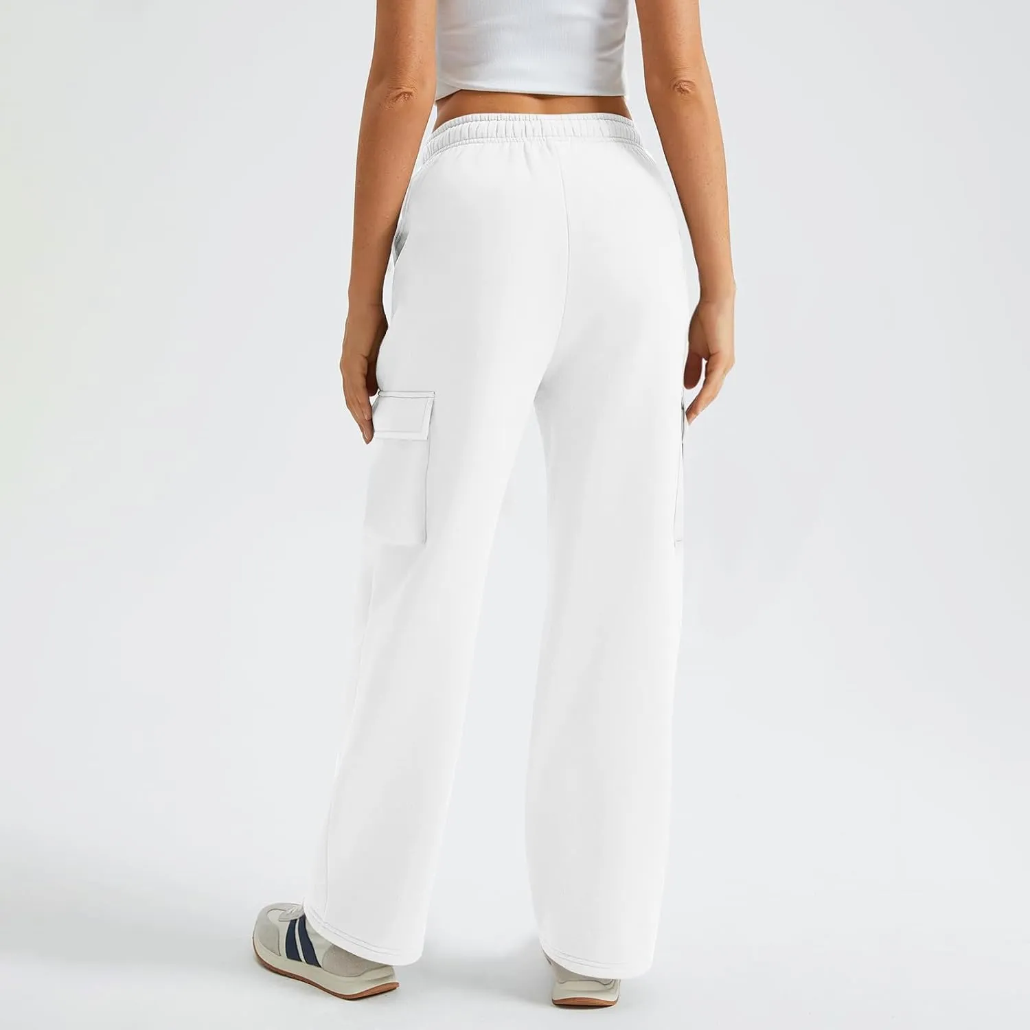 Cargo Sweatpants for Women Fleece Lined Workout Baggy Wide Leg Pants Casual Trendy Thermal Comfy Lounge Pants