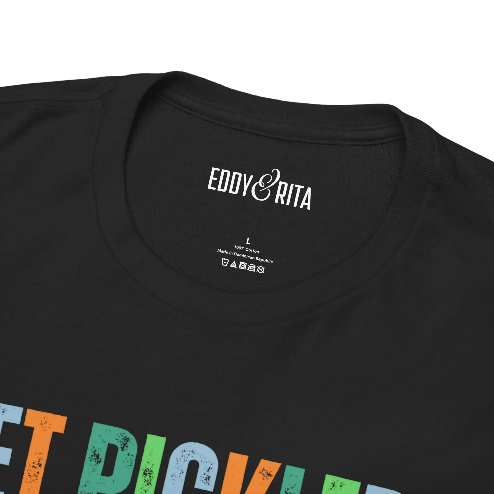 Eddy and Rita Men's Heavy Cotton T-Shirt - "Get Pickled! Pickleball" Graphic Tee for Pickleball Enthusiasts