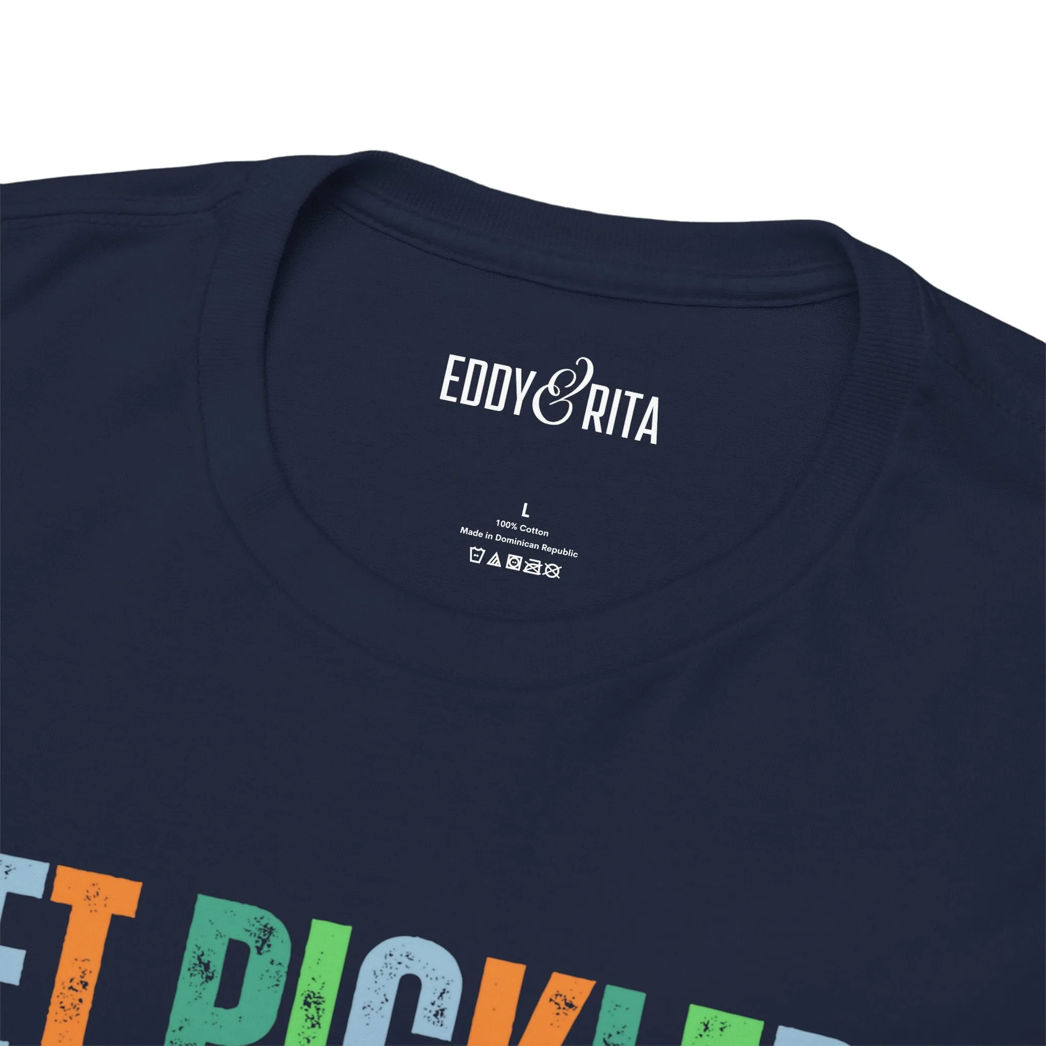 Eddy and Rita Men's Heavy Cotton T-Shirt - "Get Pickled! Pickleball" Graphic Tee for Pickleball Enthusiasts