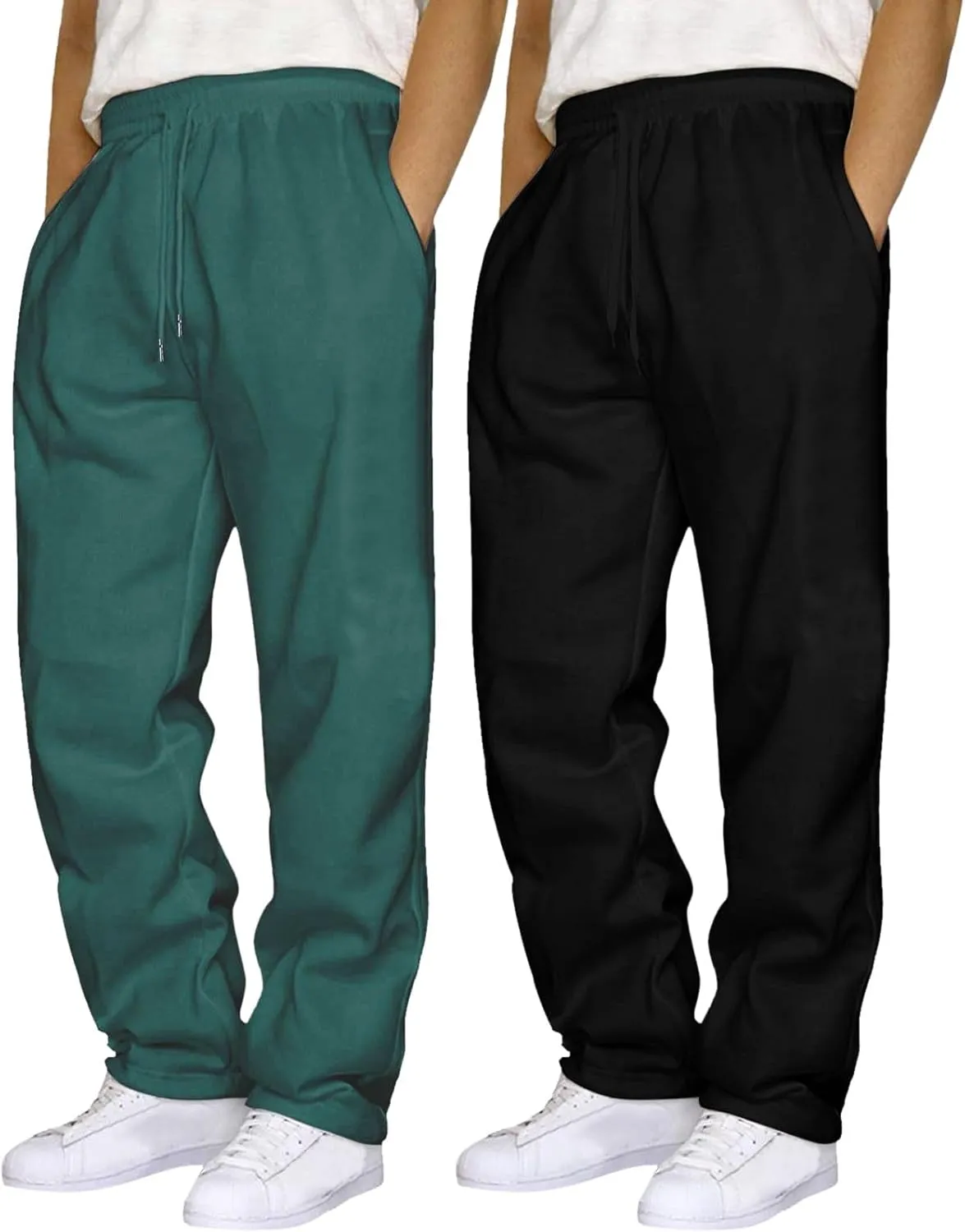 JiXiang Mens Sweatpants Casual Lounge Pants 3 Pack Sweatpants Loose Elastic Waist Drawstring Jogger Sport Baggy Sweat Pants