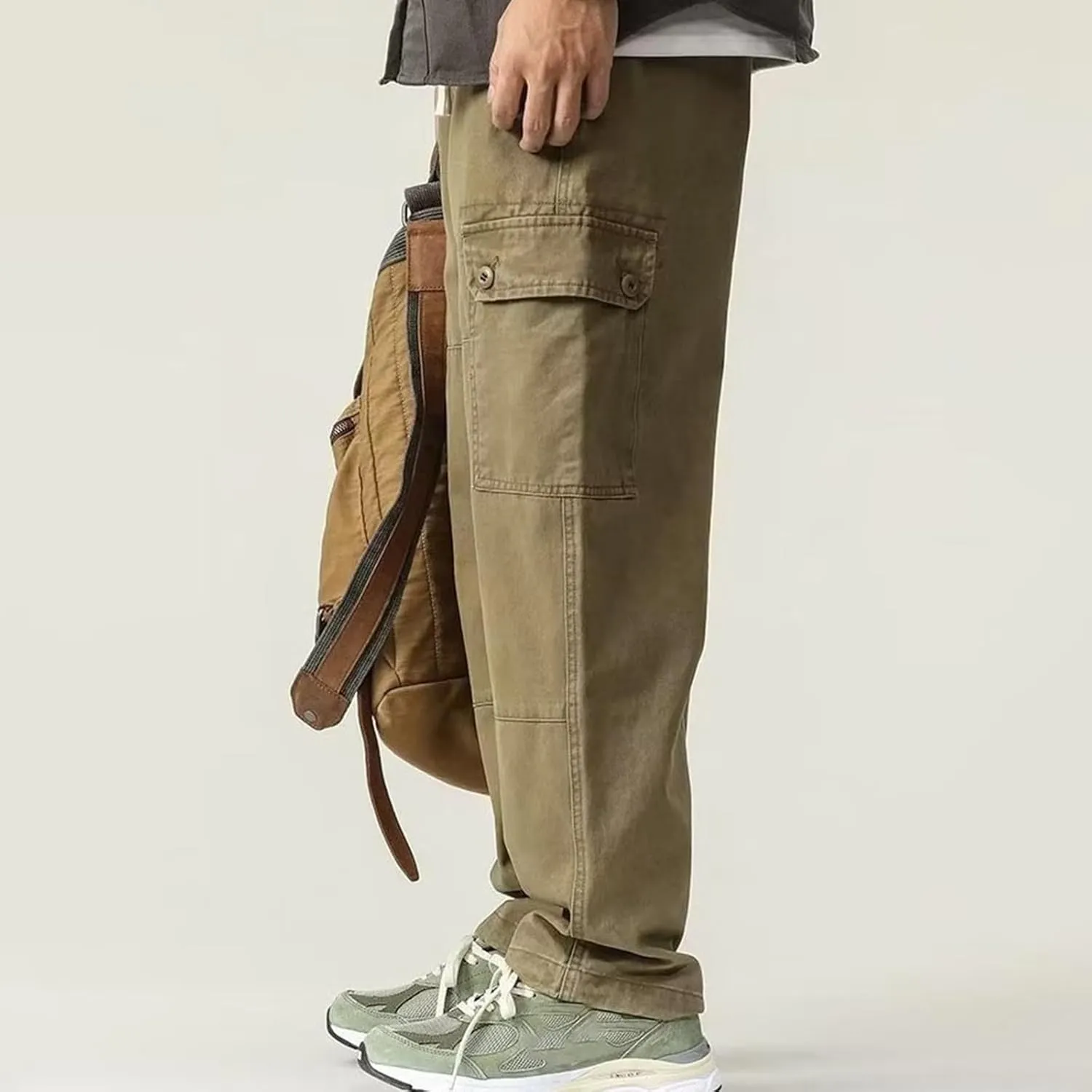 Men's Cargo Jogger Pants Slim Fit Tactical Pants with Zipper Pockets Casual Trousers Stretch Sweatpant Men's Cargo Work Pant