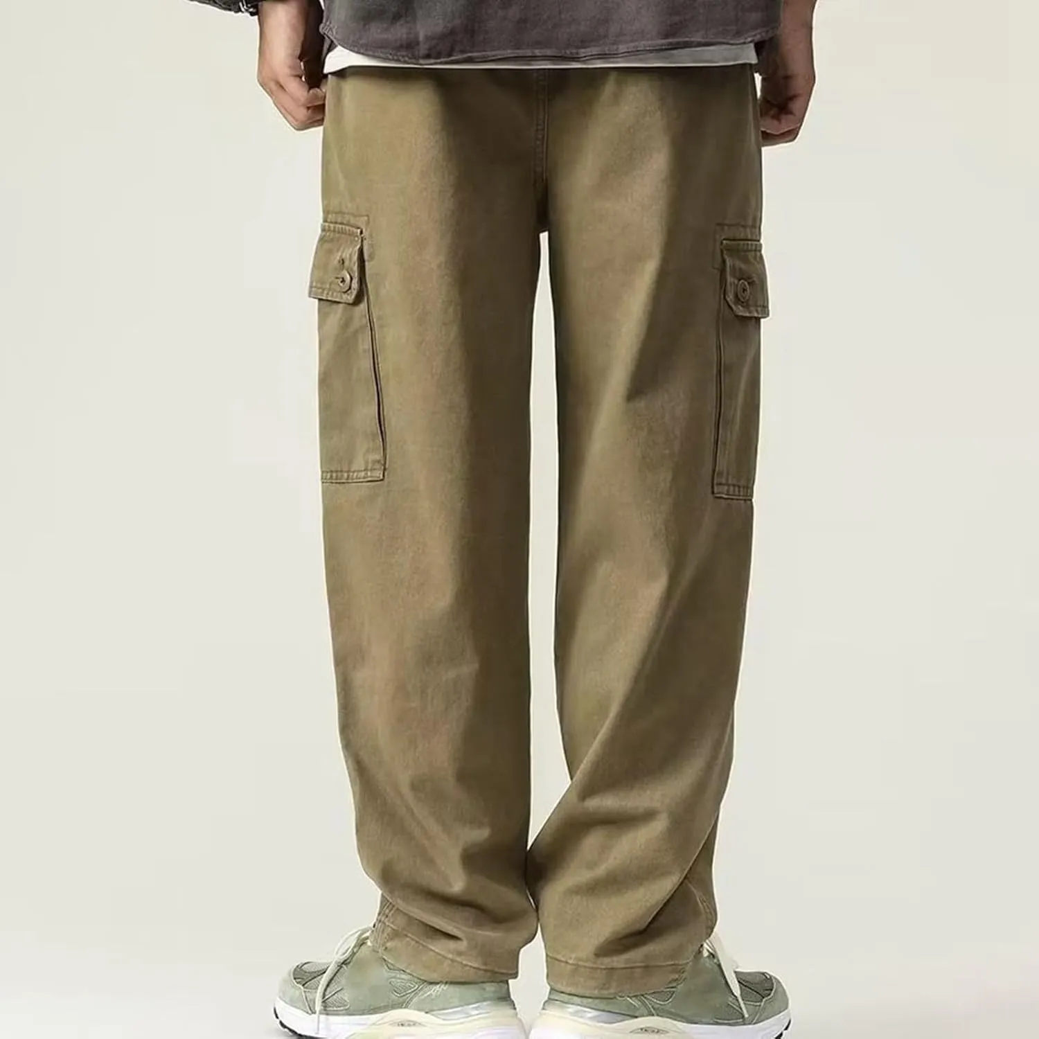 Men's Cargo Jogger Pants Slim Fit Tactical Pants with Zipper Pockets Casual Trousers Stretch Sweatpant Men's Cargo Work Pant