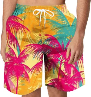 Mens Casual Beach Shorts Hawaiian Shorts Vacation Lounge Short Pants Pajama Shorts Quick Dry Workout Shorts