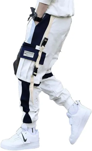 Men's Multi Pockets Cargo Harem Pants Casual Hip Hop Track Trousers Harajuku Joggers
