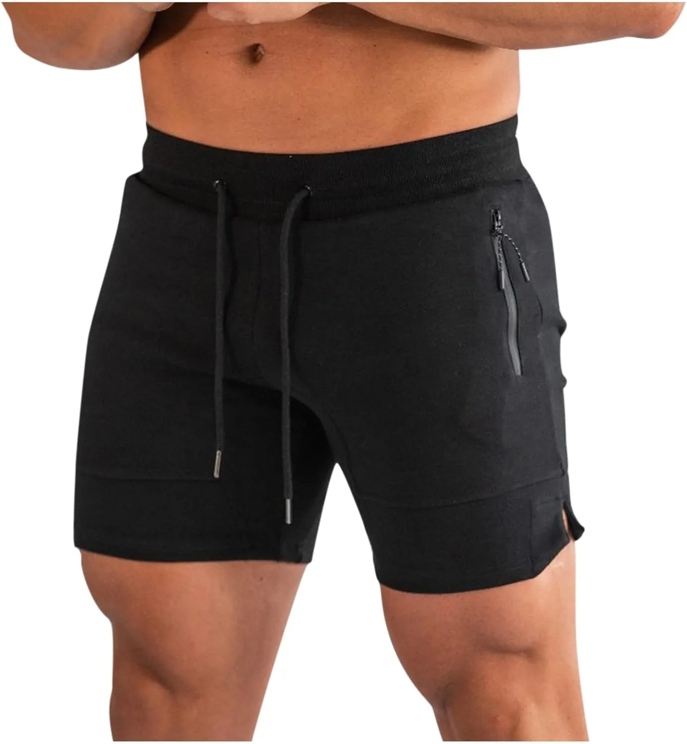Muscularfit Casual Shorts for Men Stretch Waist Drawstring Tooling Shorts Regular Cargo Shorts with Pockets Athletic Shorts