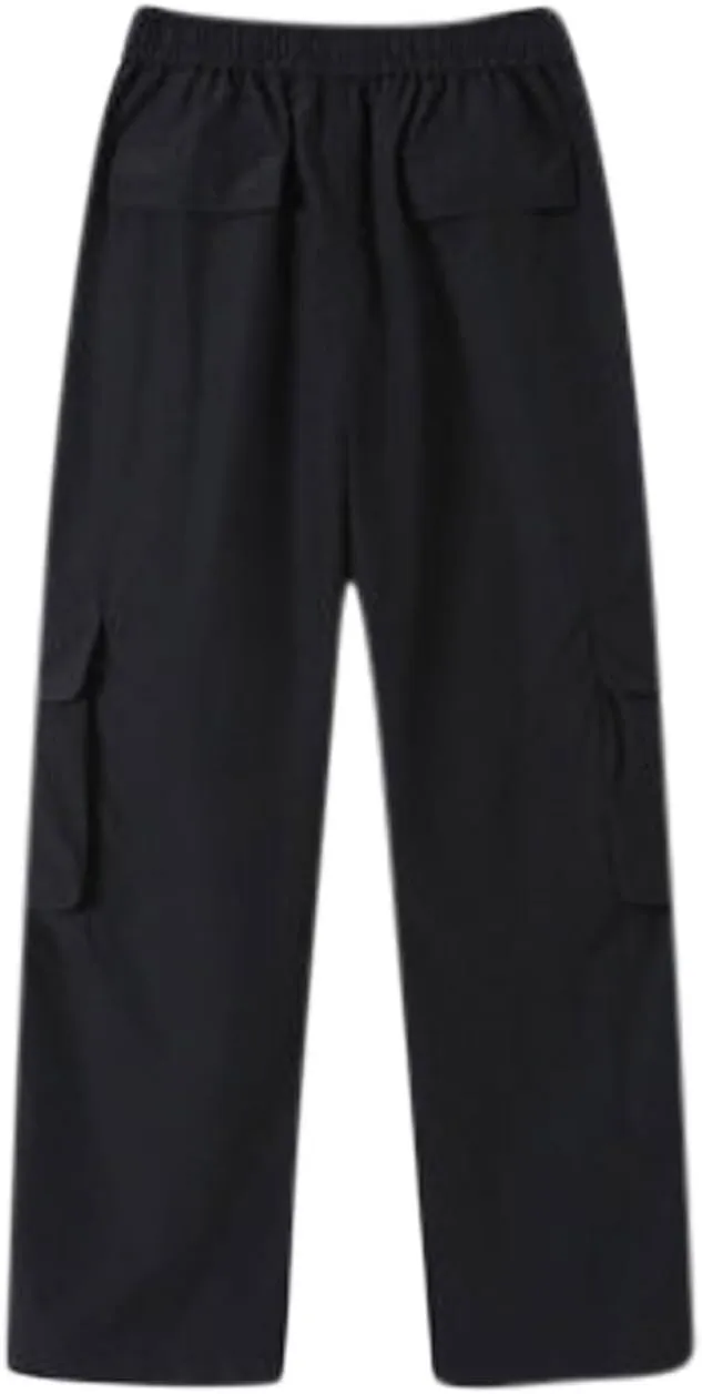 Plus Size Cargo Pants for Men Big and Tall Drawstring Elastic Waist Slacks Baggy Straight Leg Trousers with Pockets