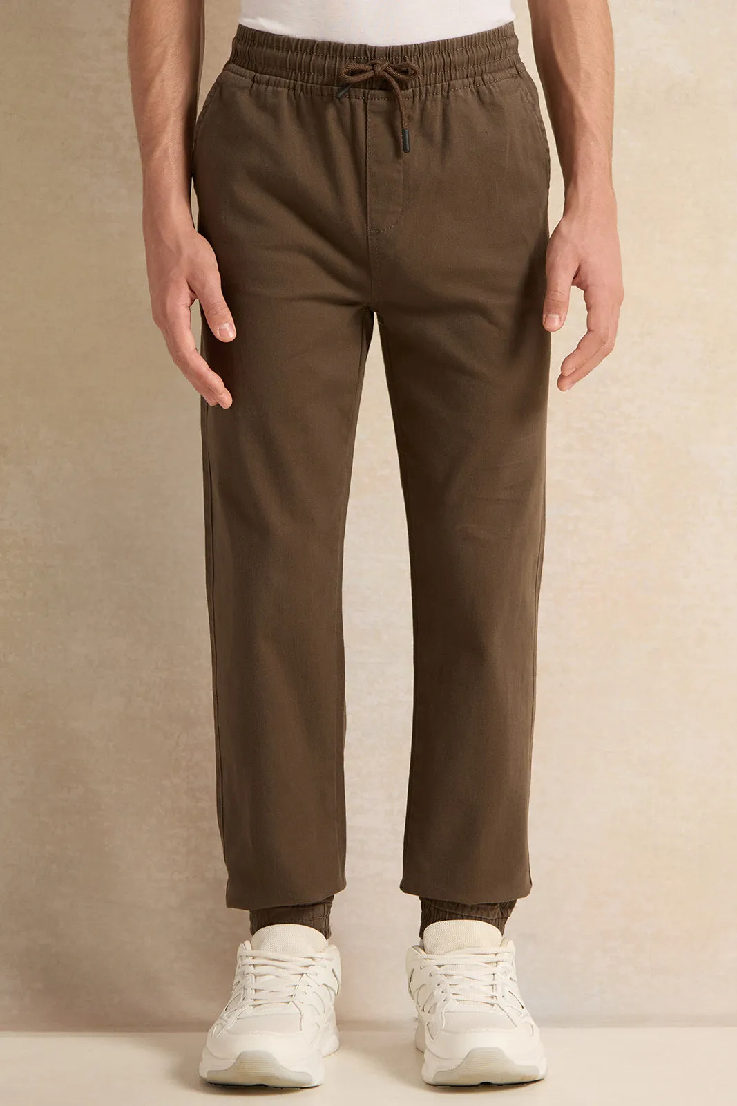 Senior Boys Brown Pull-On Jogger Trousers