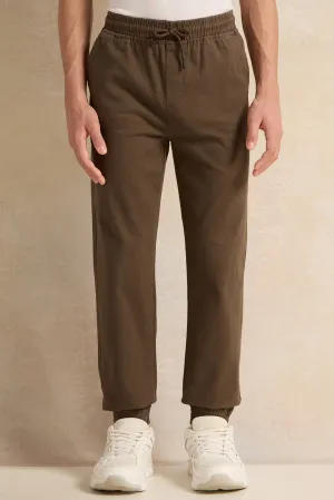 Senior Boys Brown Pull-On Jogger Trousers