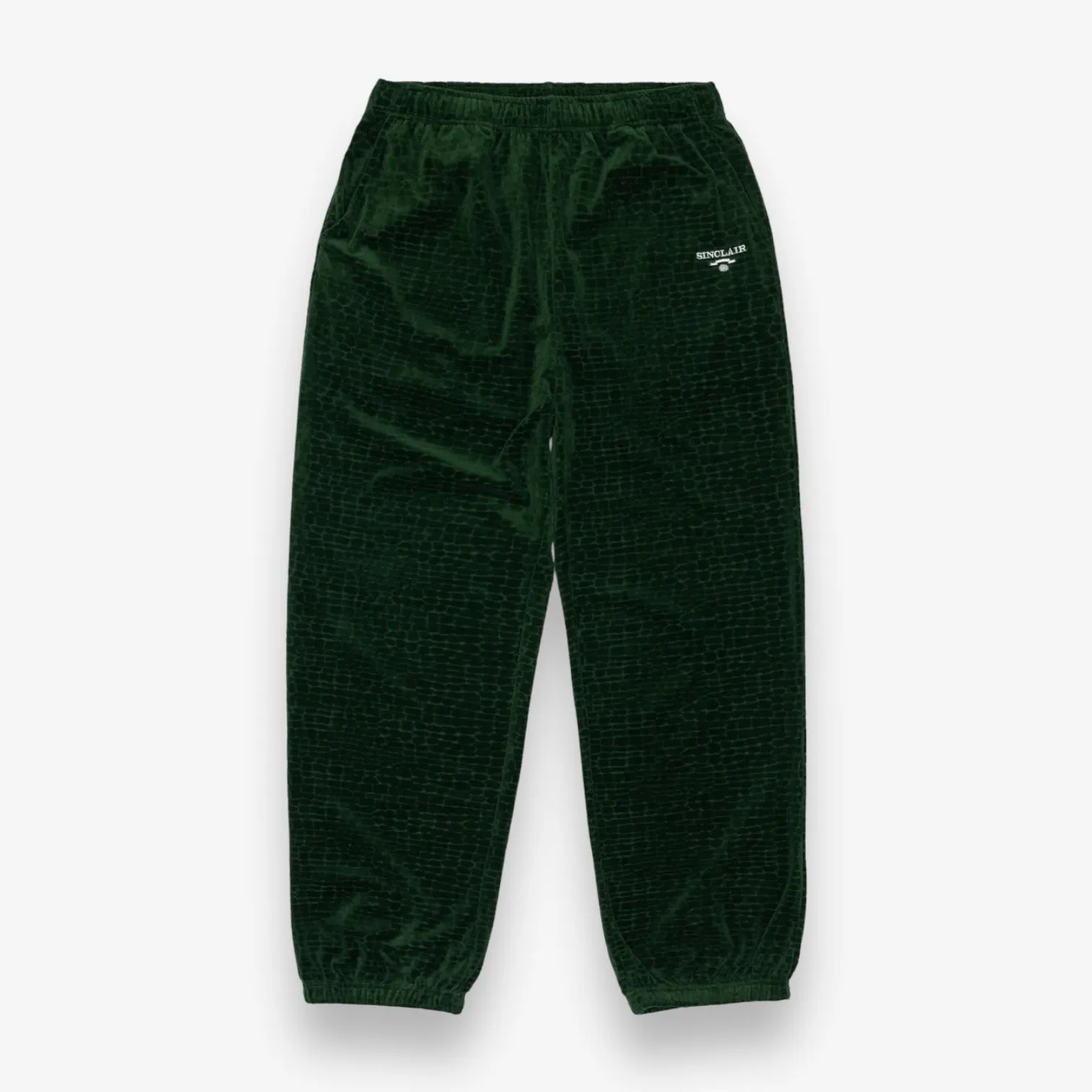 Sinclair Croc Velour Track Pants Green