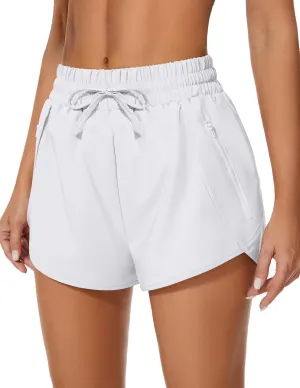 Women's Running Shorts High Waisted Quick Dry Athletic Shorts Sports Workout Gym Track Drawstring Shorts with Pockets